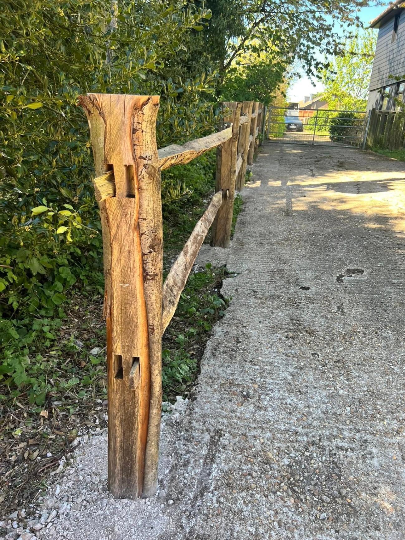 Cleft post & rail fencing